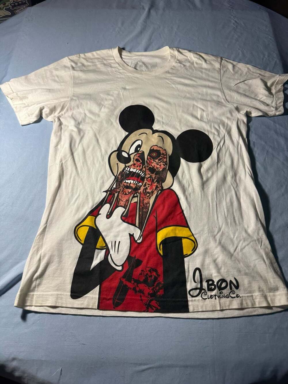 J-Bon Clothing Co. Zombie Mickey Graphic T-Shirt Large